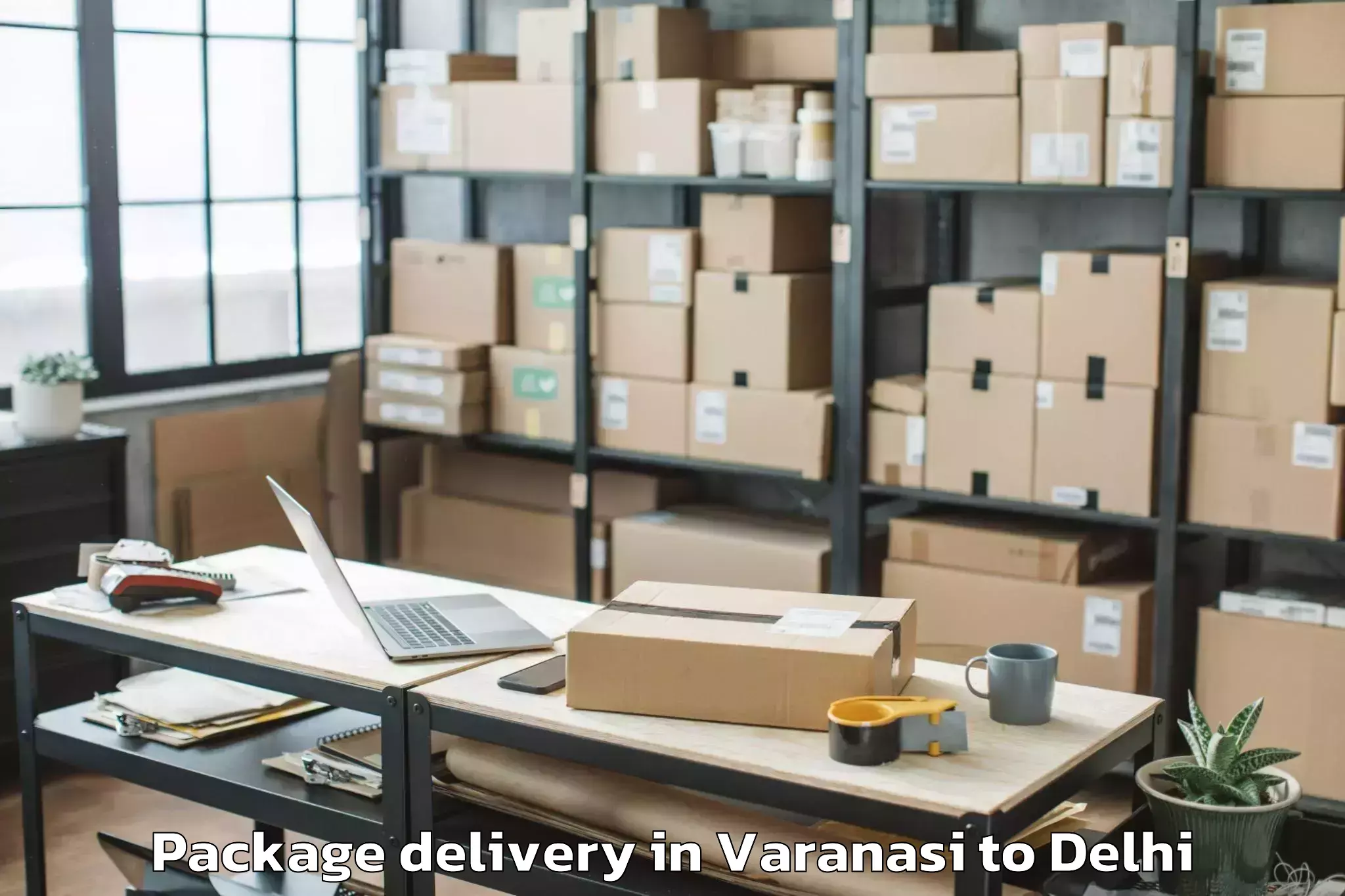 Get Varanasi to Unity One Mall Rohini Package Delivery